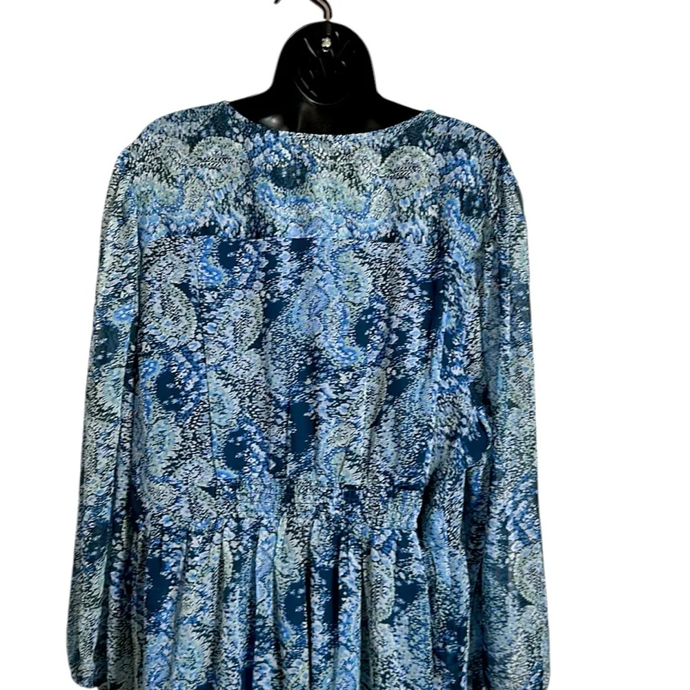NWT Joie Blue Printed Parisian Paisley Tiered Maxi Dress Sz XXL